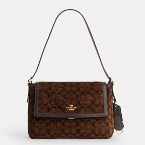 Coach Etta Flap Bag In Signature Chenille NWOT - never used